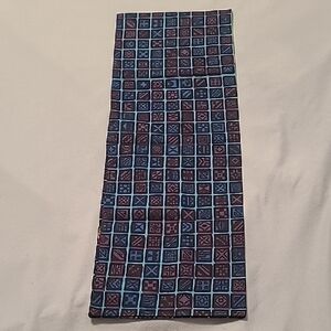 Geometric Patterned Scarf in Blue and Purple